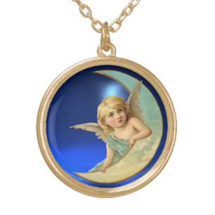 MOON ANGEL GOLD PLATED NECKLACE
