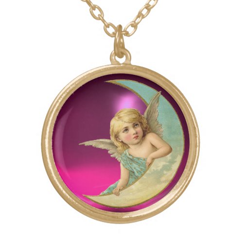 MOON ANGEL GOLD PLATED NECKLACE
