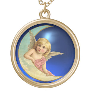 MOON ANGEL GOLD PLATED NECKLACE