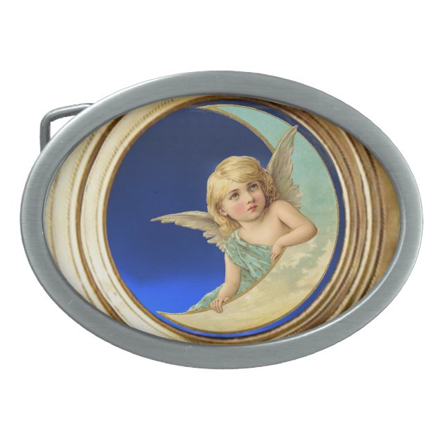 MOON ANGEL OVAL BELT BUCKLE (Front)