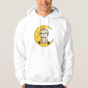 Moon Animal Sloth Cute Animals For Kids Hoodie