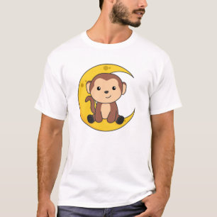 Moon Animals Monkey Sweet Animals Monkey For Kids T-Shirt