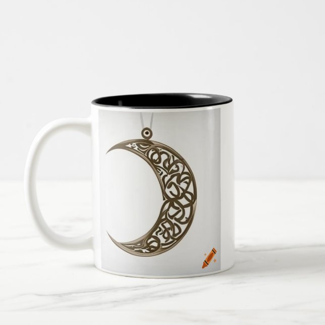 moon arabic style Two-Tone coffee mug (Left)