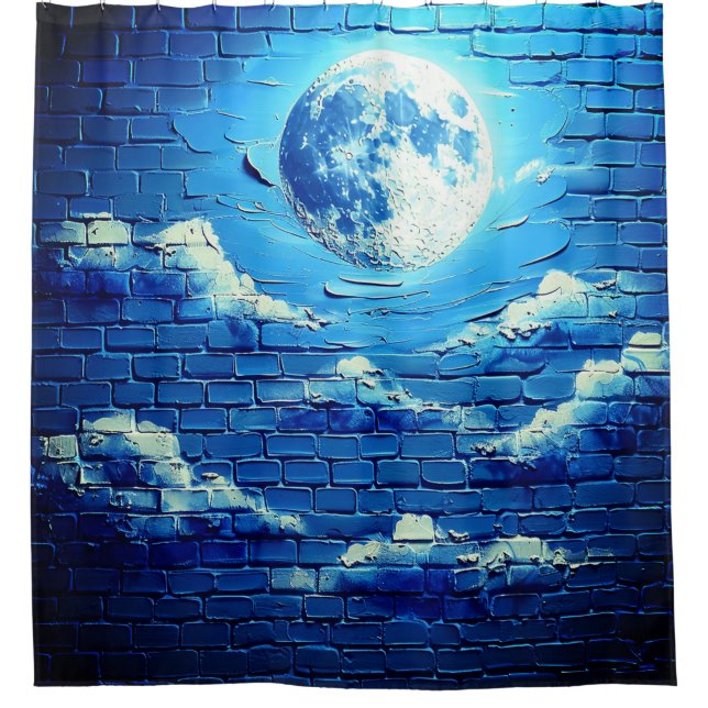Moon Art Shower Curtain (Front)