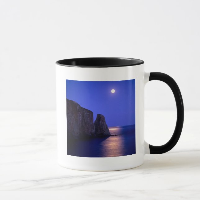 Moon At Dusk | Perce Rock Gaspe Coast Quebec Mug (Right)