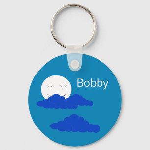 Moon at Early Dusk Keychain