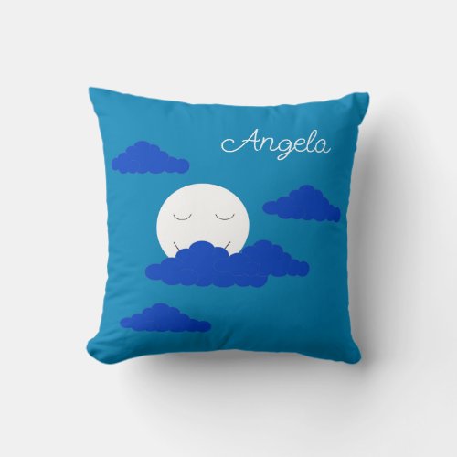 Moon at Early Dusk Throw Pillow