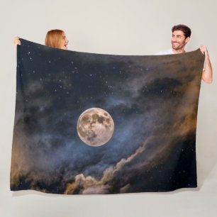 MOON at NIGHT Fleece Blanket