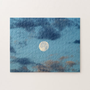Moon at Sunset Clouds Sky Puzzle