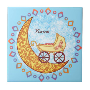 Moon Baby Ceramic Tile