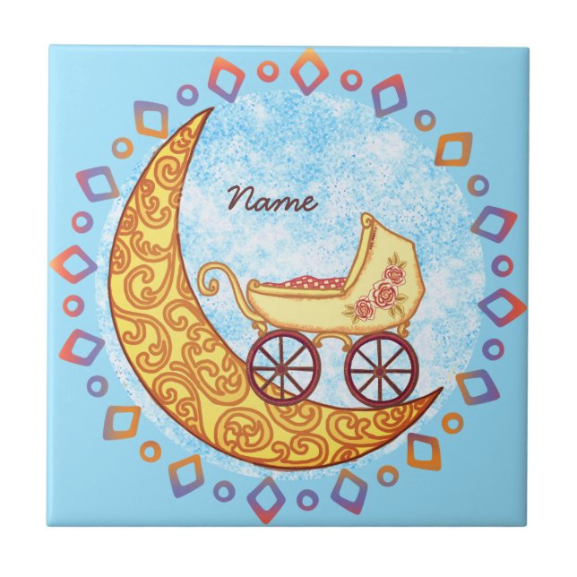 Moon Baby  Ceramic Tile (Front)