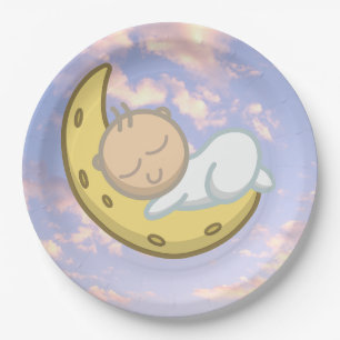 Moon Baby Design Paper Plates