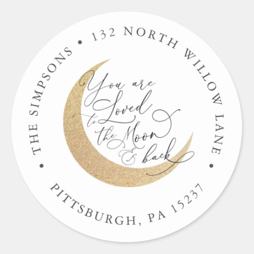 Moon Baby Return Address Classic Round Sticker