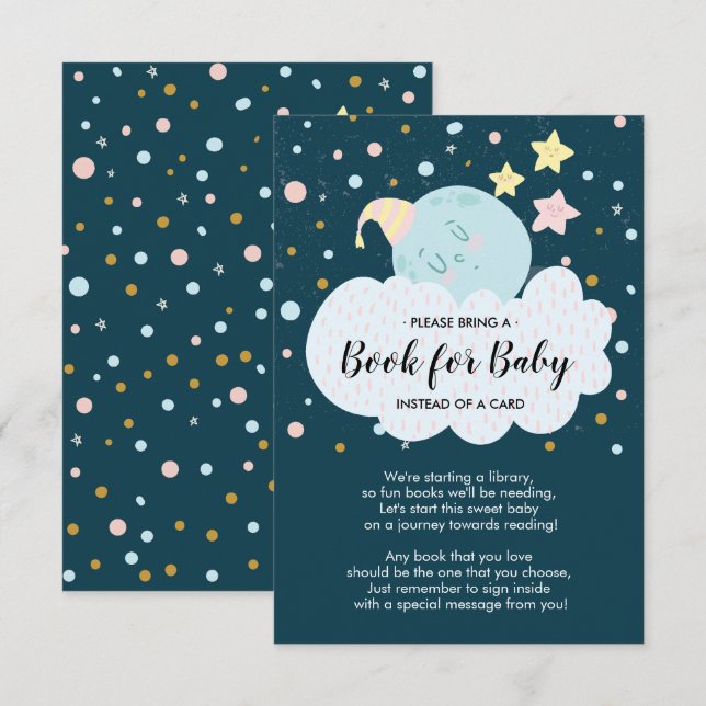 Moon Baby Shower Book for Baby Card (Front/Back)