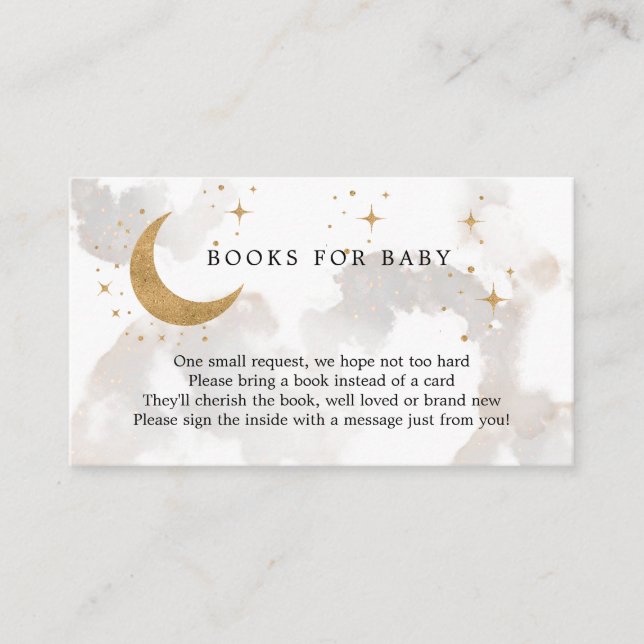 Moon Baby Shower Books for Baby Enclosure Card (Front)