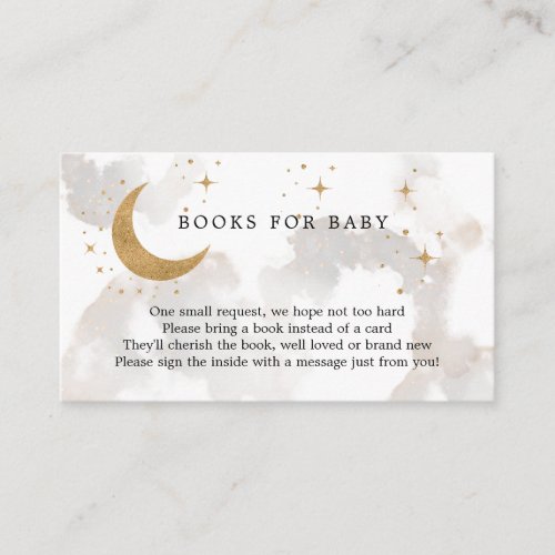 Moon Baby Shower Books for Baby Enclosure Card