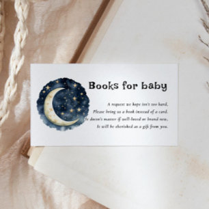 Moon Baby Shower Stars Space Books For Baby Enclosure Card