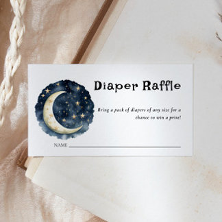 Moon Baby Shower Stars Space Raffle Ticket Enclosure Card