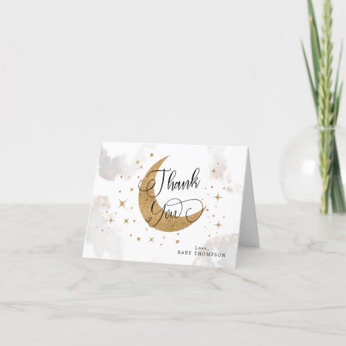 Moon Baby Shower Thank You Card