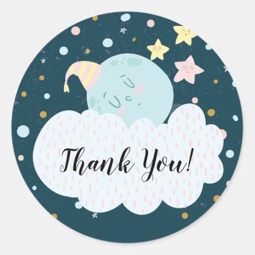 Moon Baby Shower Thank You Favor Sticker