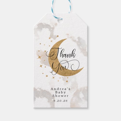 Moon baby shower Thank You  Gift Tags