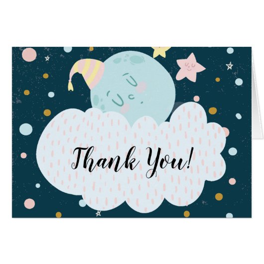 Moon Baby Shower Thank You Note (Front Horizontal)