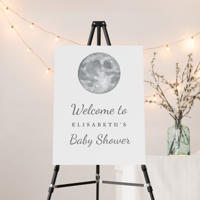 Moon Baby Shower Welcome Sign  (In Situ (Stand))