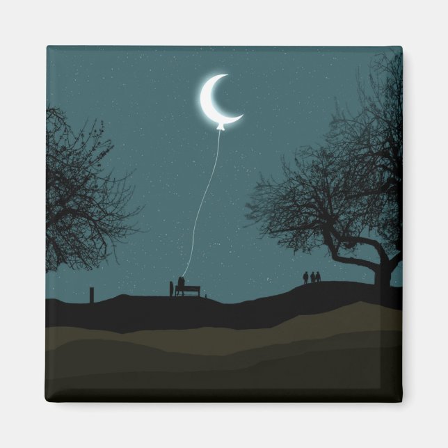 Moon Balloon Magnet (Front)