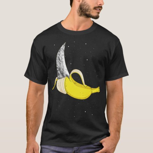 Moon Banana Funny Space Food Weird Fruit Surreal P T_Shirt