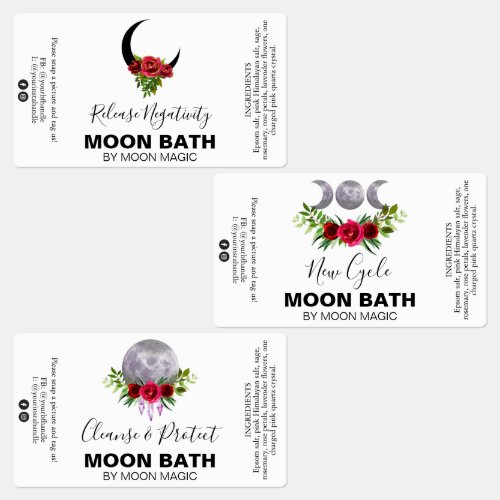 Moon Bath Soak Spell Labels