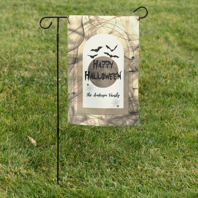 Moon Bats Spooky Scary Happy Halloween  Garden Flag (In SItu)