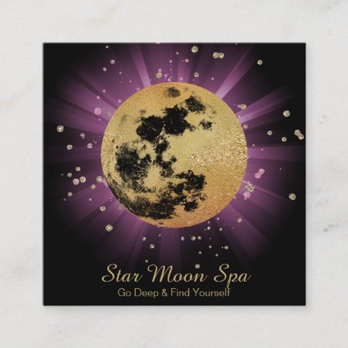  Moon Beams Cosmos Universe Stars Moon Lunar Square Business Card