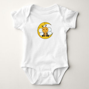 Moon Bee Good Night Fall Asleep Stars Baby Bodysuit