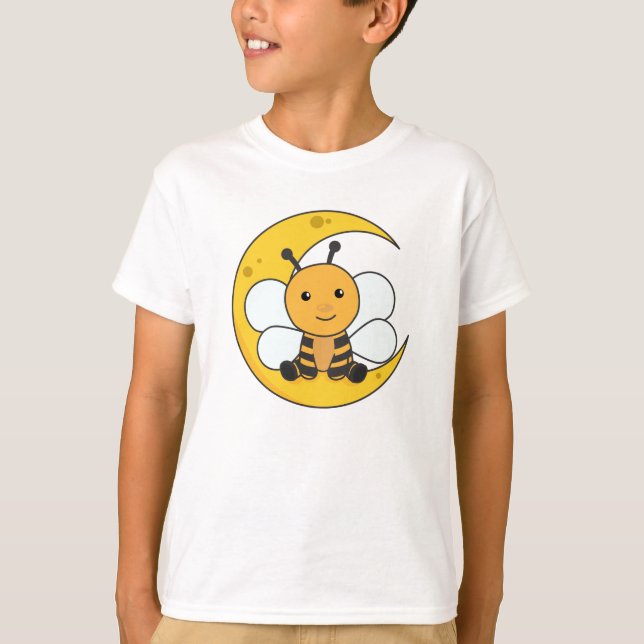 Moon Bee Good Night Fall Asleep Stars T-Shirt (Front)