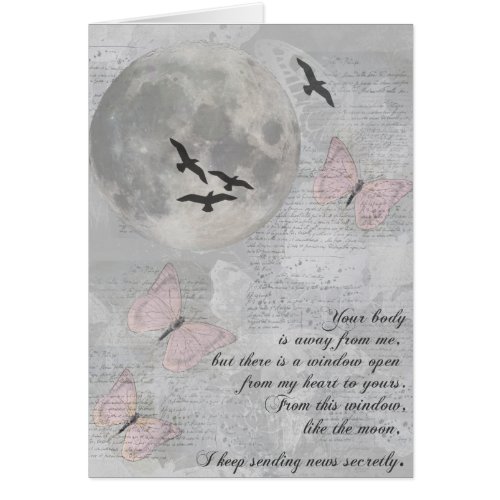 Moon Birds Away from You Rumi Card