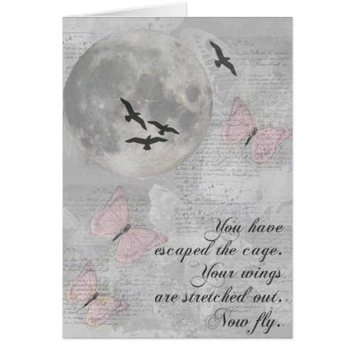 Moon Birds Fly Escape Rumi Card