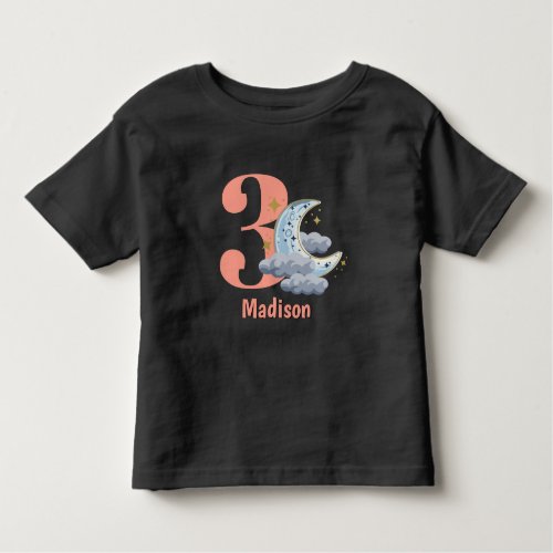 Moon Birthday custom age Toddler T_shirt
