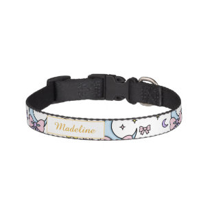 Moon Bows on White Pet Collar