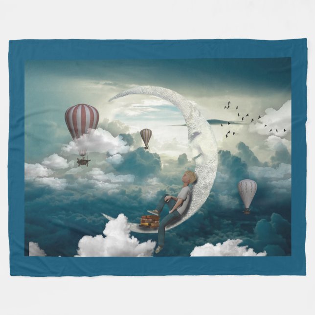 Moon Boy Fleece Blanket (Front (Horizontal))