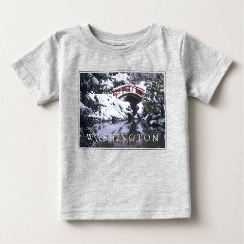 Moon Bridge  Pond in Winter  Seattle Washington Baby T_Shirt