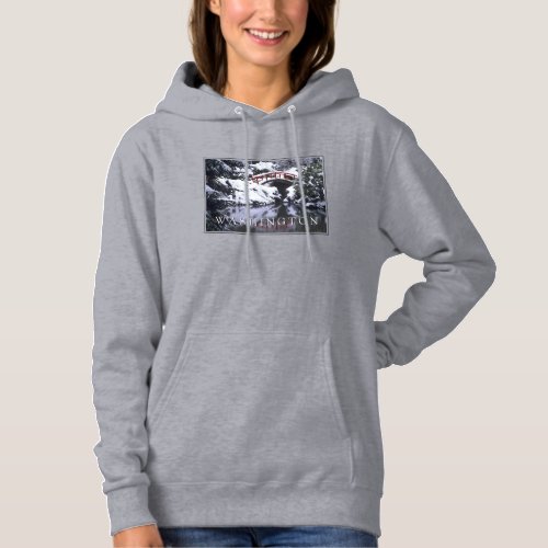 Moon Bridge  Pond in Winter  Seattle Washington Hoodie