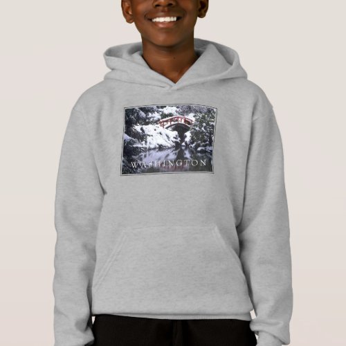 Moon Bridge  Pond in Winter  Seattle Washington Hoodie