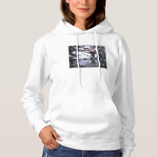 Moon Bridge  Pond in Winter  Seattle Washington Hoodie