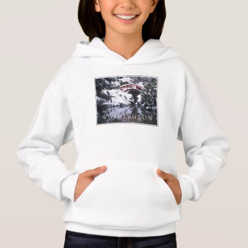 Moon Bridge  Pond in Winter  Seattle Washington Hoodie