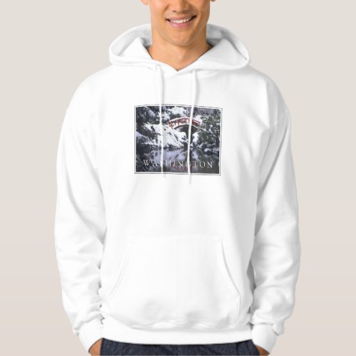 Moon Bridge  Pond in Winter  Seattle Washington Hoodie