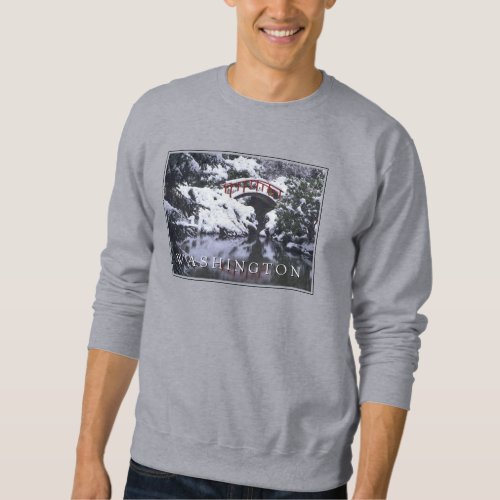 Moon Bridge  Pond in Winter  Seattle Washington Sweatshirt