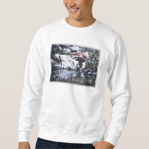 Moon Bridge  Pond in Winter  Seattle Washington Sweatshirt