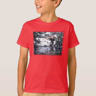 Moon Bridge & Pond in Winter Seattle, Washington T-Shirt