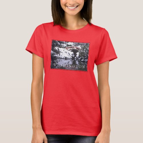 Moon Bridge  Pond in Winter  Seattle Washington T_Shirt