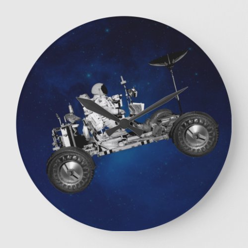 Moon Buggy Road Trip Space Travel Time Machine 70s Large Clock